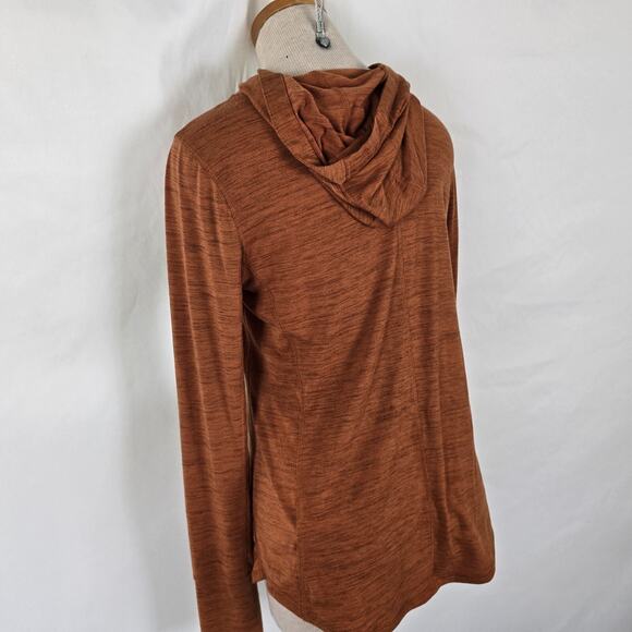 Prana Hoody Women's XS Burnt Orange Henley Neckline Kangaroo Pouch Long Sleeve - Picture 11 of 13